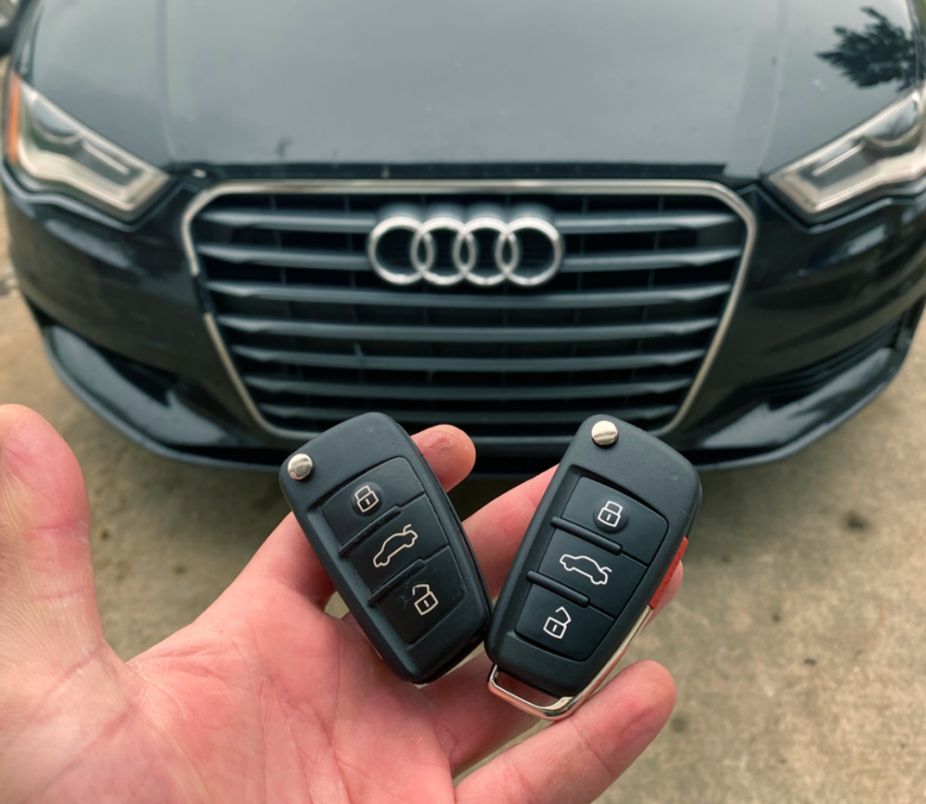 Image of an Audi sedan with new keys.